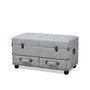 Furniture Flynn Modern Transitional Upholstered 2 Drawer Storage Trunk Ottoman