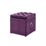 Ella Upholstered 1pc Storage Cube Ottoman With Nailhead Trim