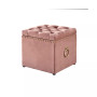 Ella Upholstered 1pc Storage Cube Ottoman With Nailhead Trim