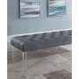 Thomas Suede Upholstered Tufted Bench with Acrylic Legs