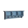 Country Cottage Coat Hook with Storage Cubbies, Blue Antique Finish