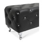 Arabella Crystal Tufted Faux Leather Bench