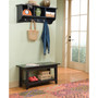 Shaker Cottage Storage Coat Hook with Bench Set, Charcoal Gray