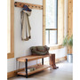 Ryegate Natural Live Edge Solid Wood With Metal Wall Coat Hook