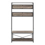 72" Industrial Metal and Wood Hall Tree - Grey Wash