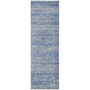 Adirondack Blue and Silver 2'6" x 8' Runner Area Rug