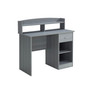 Modern Office Desk with Hutch, Grey