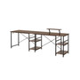 Wood L-Shape with Storage Shelves Industrial Desk