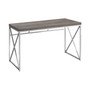 48"L Chrome Metal Computer Desk in Dark Taupe