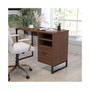 Brighton Rustic Computer Desk With Shelving And Storage Drawer Metal Frame Pedestal Base Home Office Desk