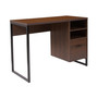 Brighton Rustic Computer Desk With Shelving And Storage Drawer Metal Frame Pedestal Base Home Office Desk