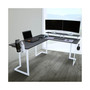 Warrior L-Shaped Gaming Desk, White