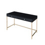 Ottey Writing Desk, Black High Gloss & Gold Finish 93540