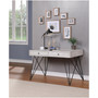 Draven Solid Wood and Iron Base 2 Drawer Writing Desk with Chevron Plank Detailing