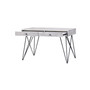 Draven Solid Wood and Iron Base 2 Drawer Writing Desk with Chevron Plank Detailing