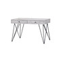 Draven Solid Wood and Iron Base 2 Drawer Writing Desk with Chevron Plank Detailing