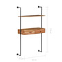 Wall Desk 35.4"x15.7"x66.9" Solid Acacia Wood