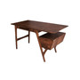 Miles Mid-Century Modern Solid Acacia Wood Writing Desk with Two Drawers
