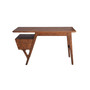 Miles Mid-Century Modern Solid Acacia Wood Writing Desk with Two Drawers