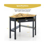 Triangle Computer Desk Corner Office Desk Laptop Table with Drawer Shelves Rustic