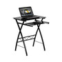 Tempered Glass Computer Desk With Pull-Out Keyboard Tray
