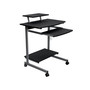 Compact Computer Cart With Storage, Graphite