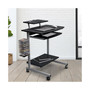 Compact Computer Cart With Storage, Espresso