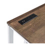 Tyrese Built-in USB Port Writing Desk, Walnut & White Finish 93094