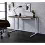 Tyrese Built-in USB Port Writing Desk, Walnut & White Finish 93094