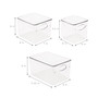 Clear Fridge Organizer Bins with Handles, Set of 4