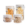 Clear Clamp 4 Piece Canisters with Scoops Set