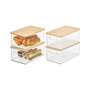 Plastic Kitchen Food Storage Bin with Lid, Large - 4 Pack