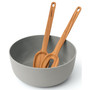 Leo Collection 3-Pc. Salad Bowl Set with Bamboo Servers