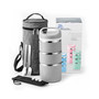 Stackable Compartment Lunch Box With Lunch Bag, Cutlery Set, Grey