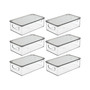 Plastic Kitchen Food Storage Bin with Handles, Lid, 6 Pack