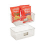 Metal Wire Kitchen Organizer Basket with Label Slot, 2 Pack - Satin