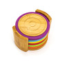 Bamboo 6 Piece Coaster Set with Silicone Rims
