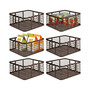Steel Metal Wire Kitchen Organizer Basket with Handles, 6 Pack, Bronze