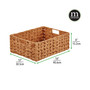 Woven Farmhouse Kitchen Pantry Food Storage Basket Box, Large - 6 Pack, Camel Brown