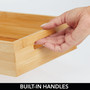 Bamboo Wood Compact Food Storage Bin with Handle - 2 Pack