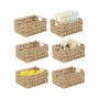 Woven Seagrass Kitchen Pantry Storage Basket, 6 Pack