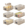 Natural Open Weave Kitchen Pantry Basket, 16" Long - 6 Pack