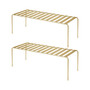 Metal Kitchen Pantry Countertop Storage Organizer Shelf, 2 Pack