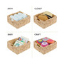 Hyacinth Braided Woven Pantry Bin Basket, Handles, Medium - 3 Pack, Natural/Tan