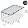 Plastic Stackable Kitchen Storage Box, Handles, Lid, 4 Pack