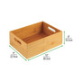 Wood Bamboo Pantry Storage Bin Container, Handles, 8 Pack