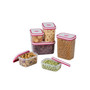 Airtight Leakproof Food Storage Container Set of 6, Red