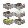 Woven Plastic Kitchen Pantry Storage Bin Basket, Medium - 6 Pack - Gray Ombre