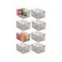 Metal Wire Food Organizer Basket with Built-In Handles, Medium - 8 Pack, Bronze