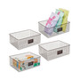 Wide Steel Kitchen Organizer Basket with Label Slot, 4 Pack - Bronze